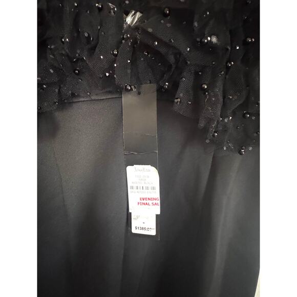 Badgley Mischka Crystal-Embellished Tulle Column Gown black US8 - Picture 7 of 7